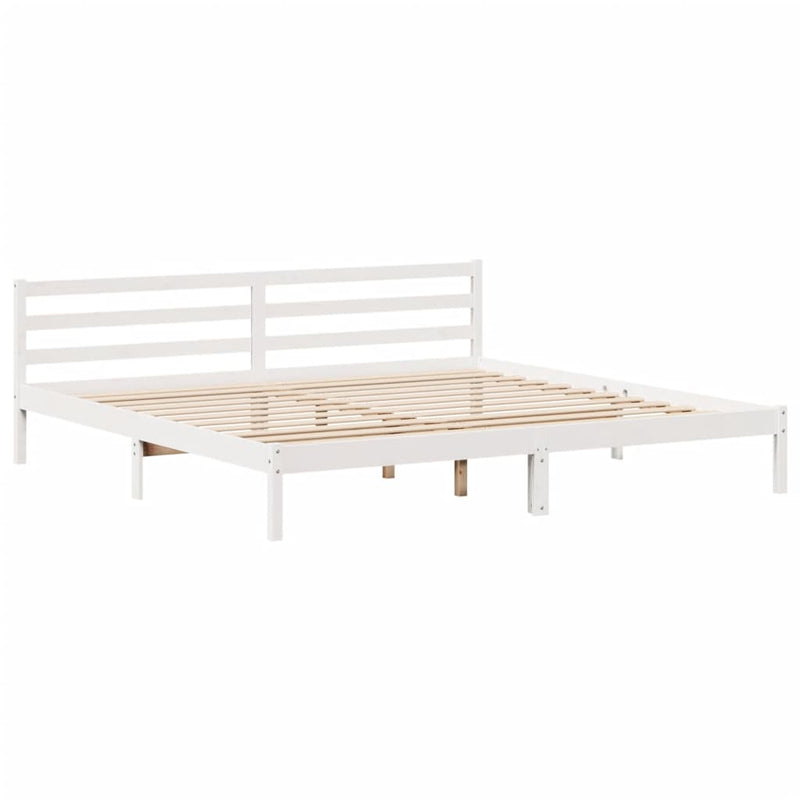 vidaXL fehér tömör fenyőfa ágy matrac nélkül 180 x 200 cm