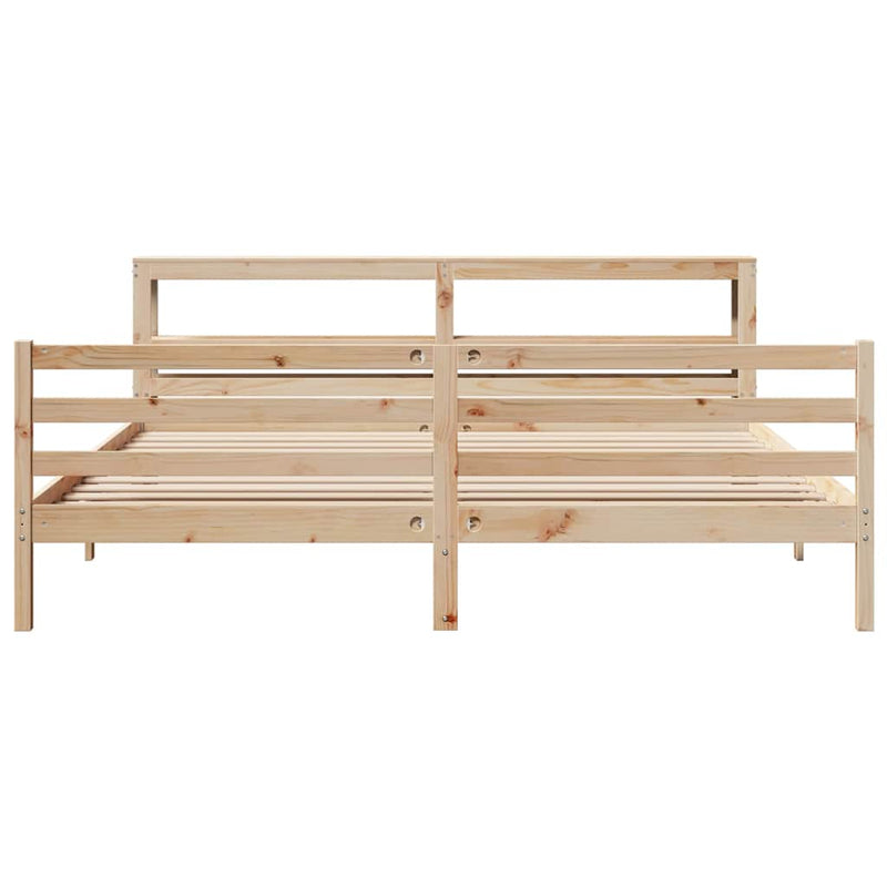 vidaXL tömör fenyőfa ágy matrac nélkül 200 x 200 cm