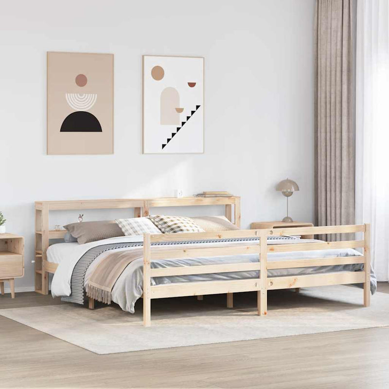 vidaXL tömör fenyőfa ágy matrac nélkül 200 x 200 cm