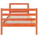 vidaXL viaszbarna tömör fenyőfa ágy matrac nélkül 90 x 190 cm