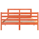 vidaXL viaszbarna tömör fenyőfa ágy matrac nélkül 150 x 200 cm
