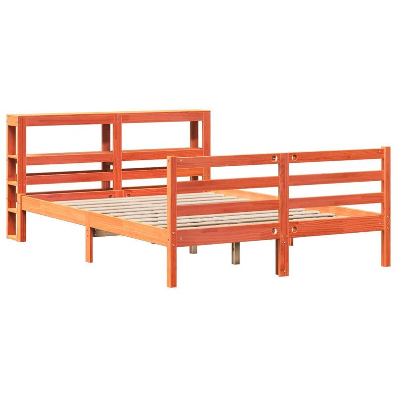 vidaXL viaszbarna tömör fenyőfa ágy matrac nélkül 160 x 200 cm
