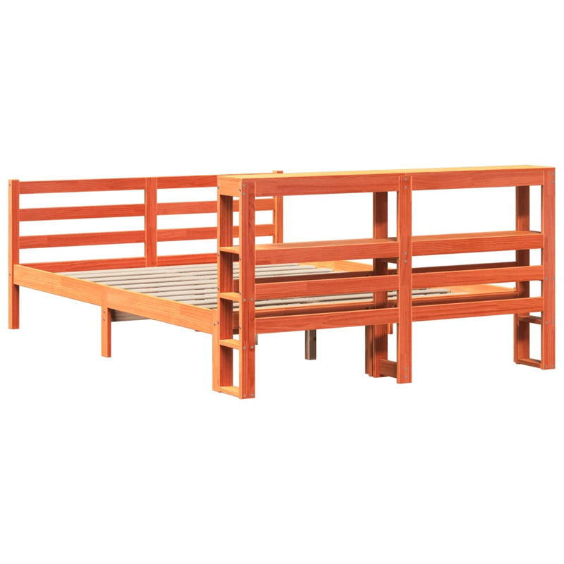 vidaXL viaszbarna tömör fenyőfa ágy matrac nélkül 160 x 200 cm