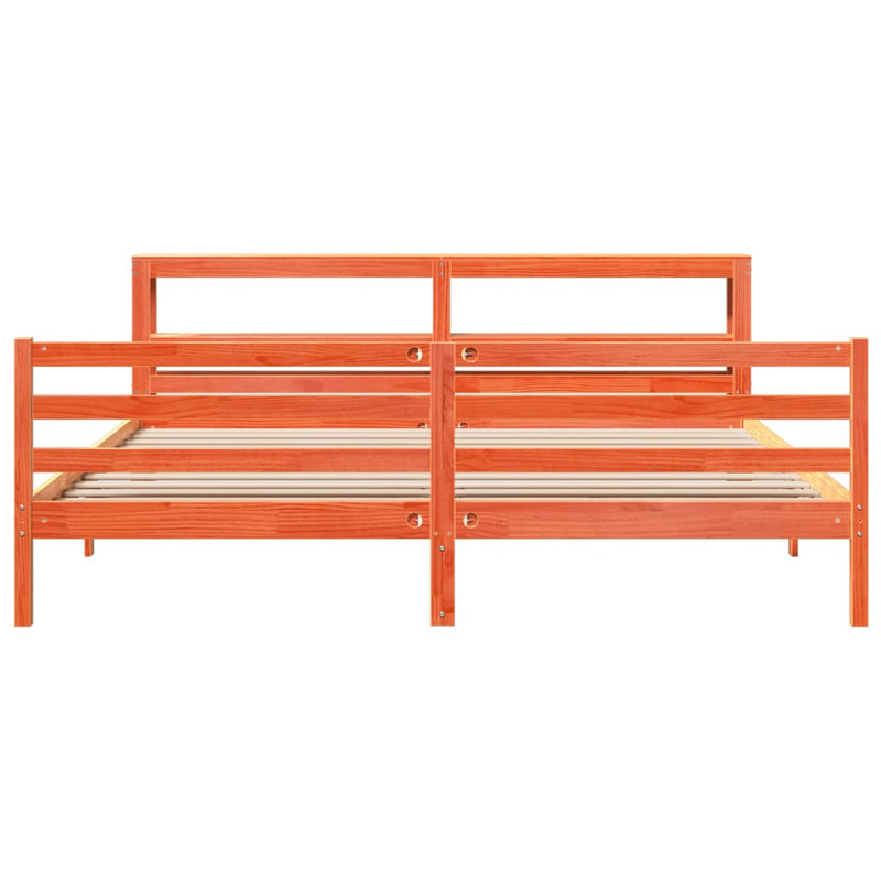 vidaXL viaszbarna tömör fenyőfa ágy matrac nélkül 180 x 200 cm