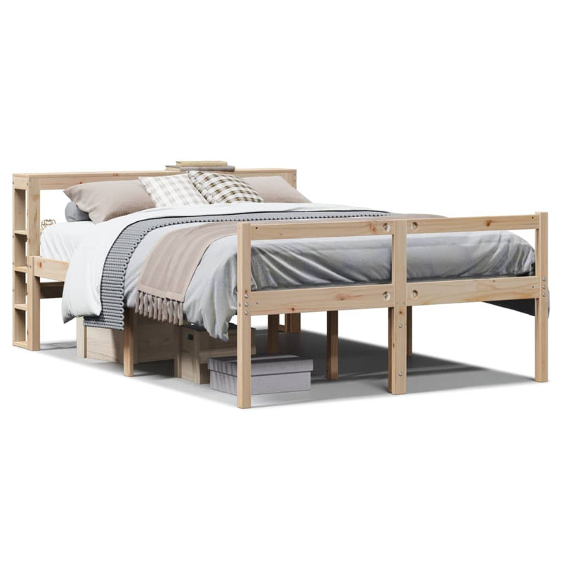 vidaXL tömör fenyőfa ágy időseknek fejtámlával 120 x 190 cm