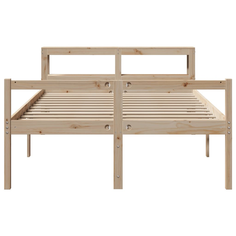 vidaXL tömör fenyőfa ágy időseknek fejtámlával 120 x 190 cm