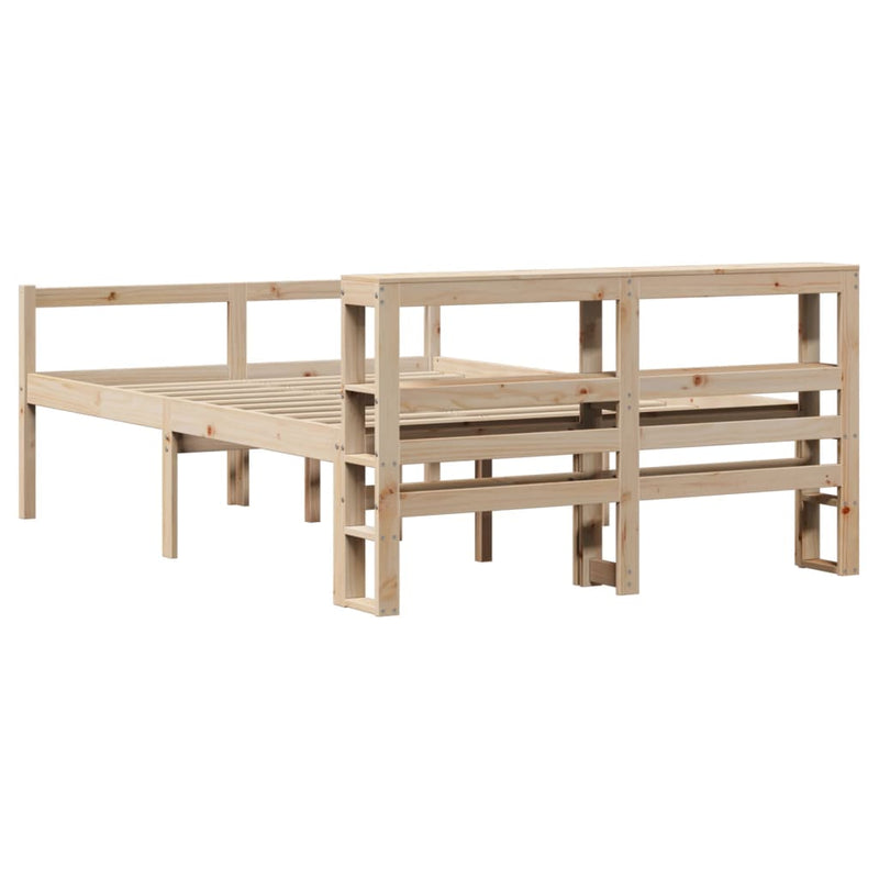 vidaXL tömör fenyőfa ágy időseknek fejtámlával 120 x 190 cm