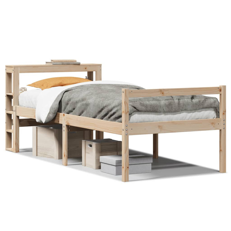vidaXL tömör fenyőfa ágy időseknek fejtámlával 100 x 200 cm