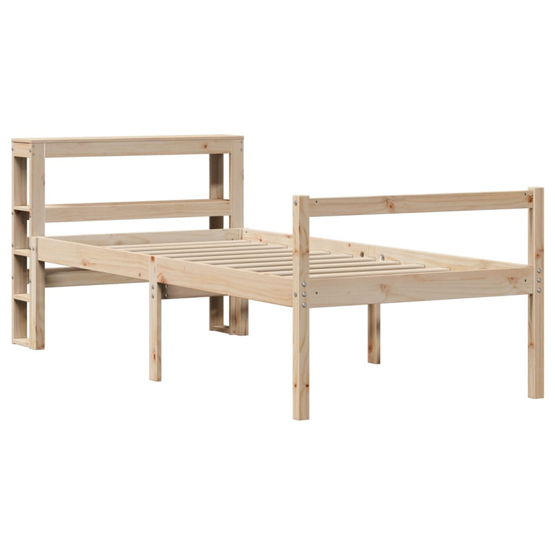 vidaXL tömör fenyőfa ágy időseknek fejtámlával 100 x 200 cm