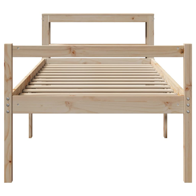 vidaXL tömör fenyőfa ágy időseknek fejtámlával 100 x 200 cm