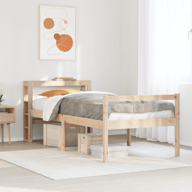 vidaXL tömör fenyőfa ágy időseknek fejtámlával 100 x 200 cm