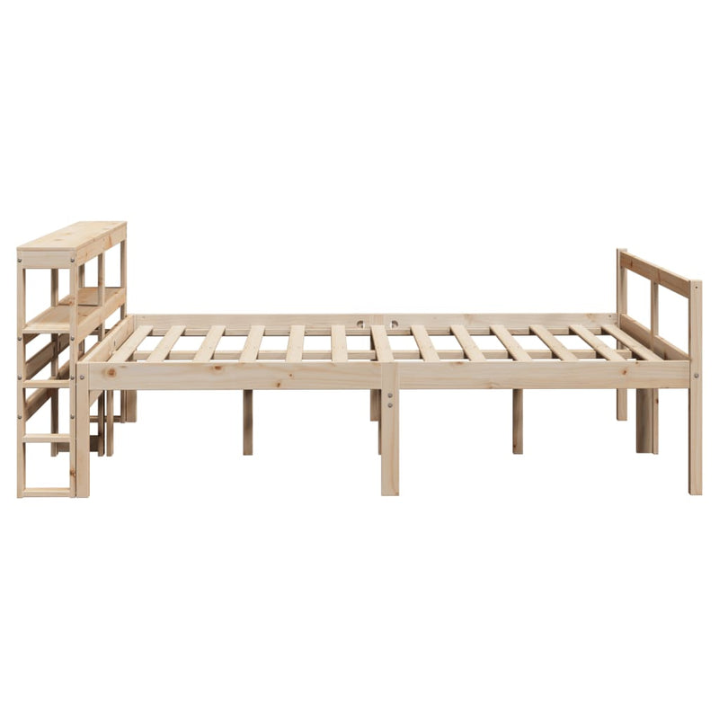 vidaXL tömör fenyőfa ágy időseknek fejtámlával 140 x 200 cm