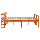 vidaXL viaszbarna tömör fenyőfa ágykeret fejtámlával 120 x 190 cm