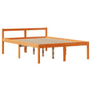 vidaXL viaszbarna tömör fenyőfa ágykeret fejtámlával 120 x 190 cm