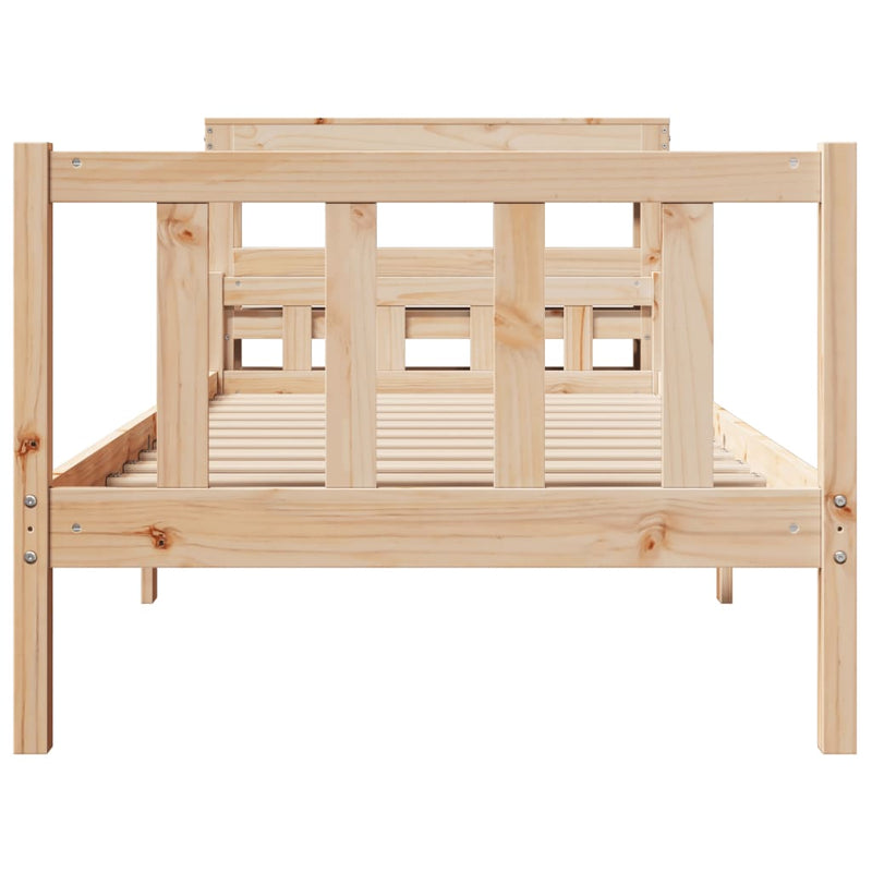 vidaXL tömör fenyőfa ágy matrac nélkül 100 x 200 cm