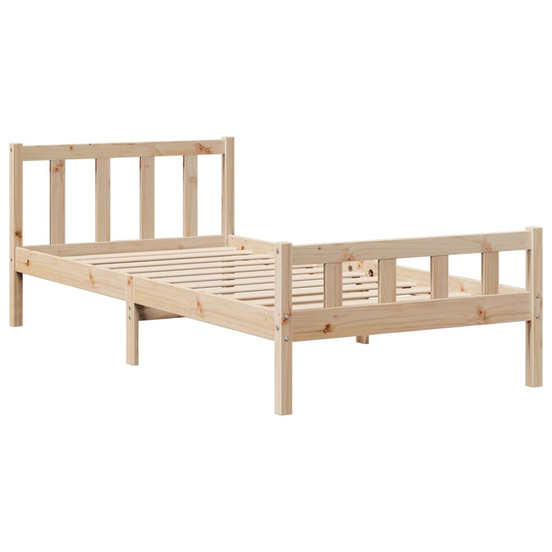 vidaXL tömör fenyőfa ágy matrac nélkül 100 x 200 cm