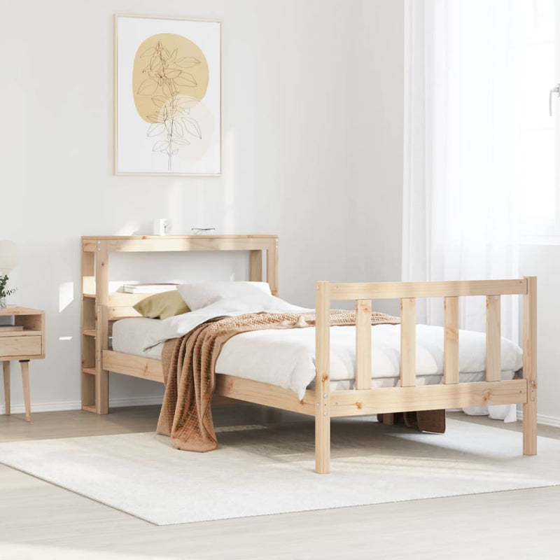 vidaXL tömör fenyőfa ágy matrac nélkül 100 x 200 cm