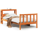 vidaXL viaszbarna tömör fenyőfa ágykeret fejtámlával 75 x 190 cm