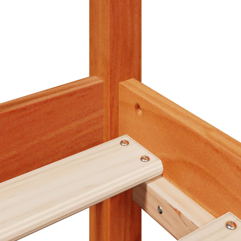 vidaXL viaszbarna tömör fenyőfa ágykeret fejtámlával 75 x 190 cm