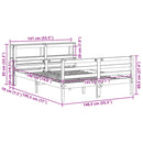 vidaXL fehér tömör fenyőfa ágykeret fejtámlával 135 x 190 cm