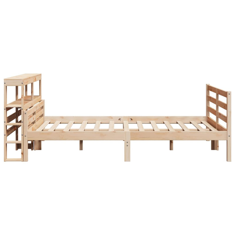 vidaXL tömör fenyőfa ágykeret fejtámlával 140 x 190 cm