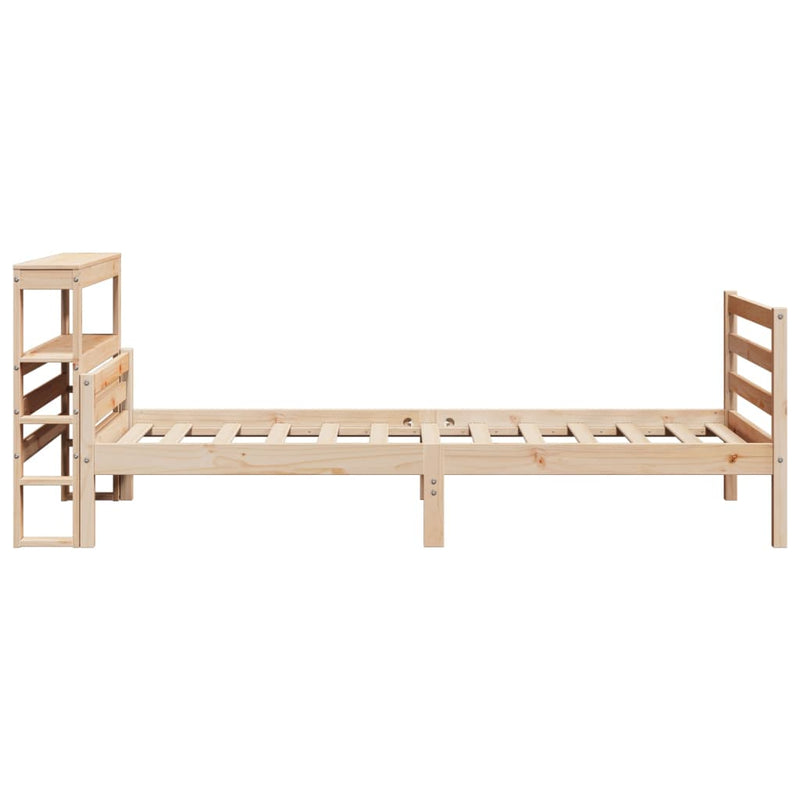vidaXL tömör fenyőfa ágykeret fejtámlával 100 x 200 cm