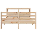 vidaXL fenyőfa ágykeret fejtámlával 150x200 cm