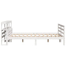 vidaXL tömör fenyőfa ágykeret fejtámlával 160 x 200 cm