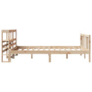 vidaXL tömör fenyőfa ágykeret fejtámlával 120 x 200 cm