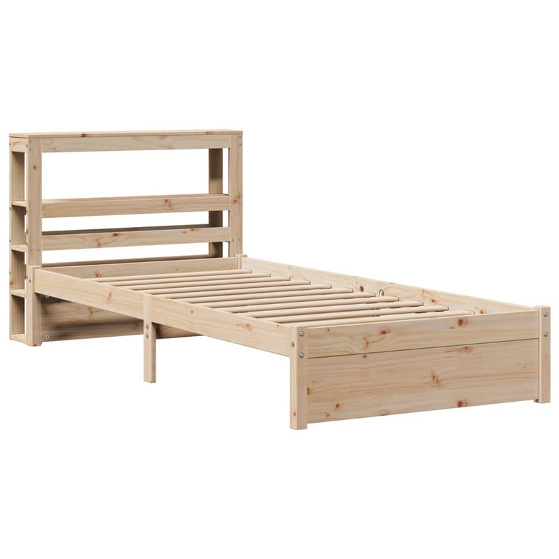 vidaXL tömör fenyőfa ágykeret fejtámlával 90 x 190 cm