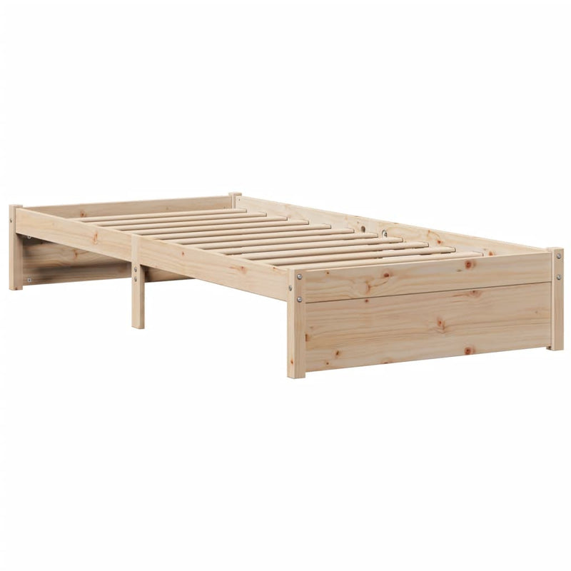 vidaXL tömör fenyőfa ágykeret fejtámlával 90 x 190 cm
