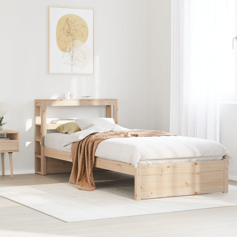 vidaXL tömör fenyőfa ágykeret fejtámlával 90 x 190 cm