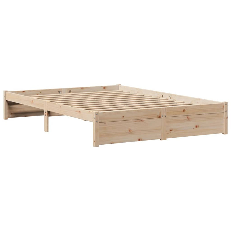 vidaXL tömör fenyőfa ágykeret fejtámlával 120 x 190 cm