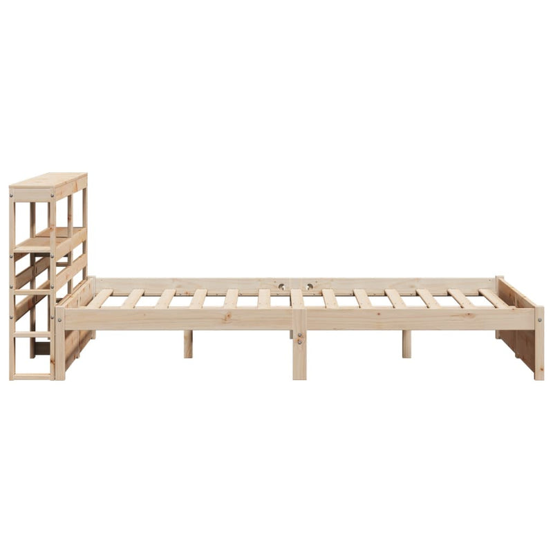 vidaXL tömör fenyőfa ágykeret fejtámlával 120 x 190 cm