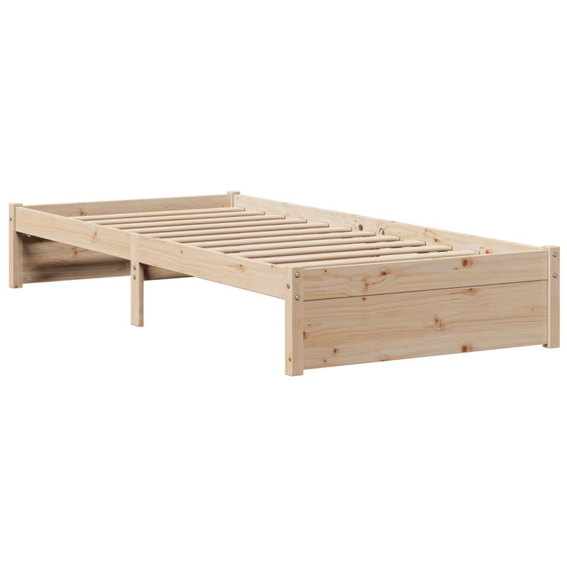 vidaXL tömör fenyőfa ágykeret fejtámlával 100 x 200 cm