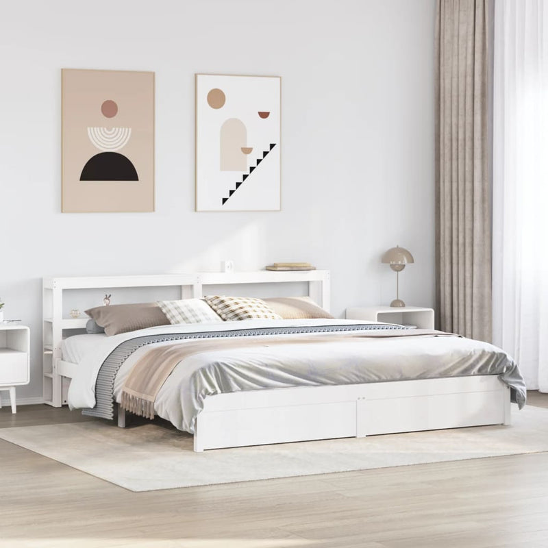 vidaXL fehér ágykeret fejtámlával matrac nélkül 180x200 cm