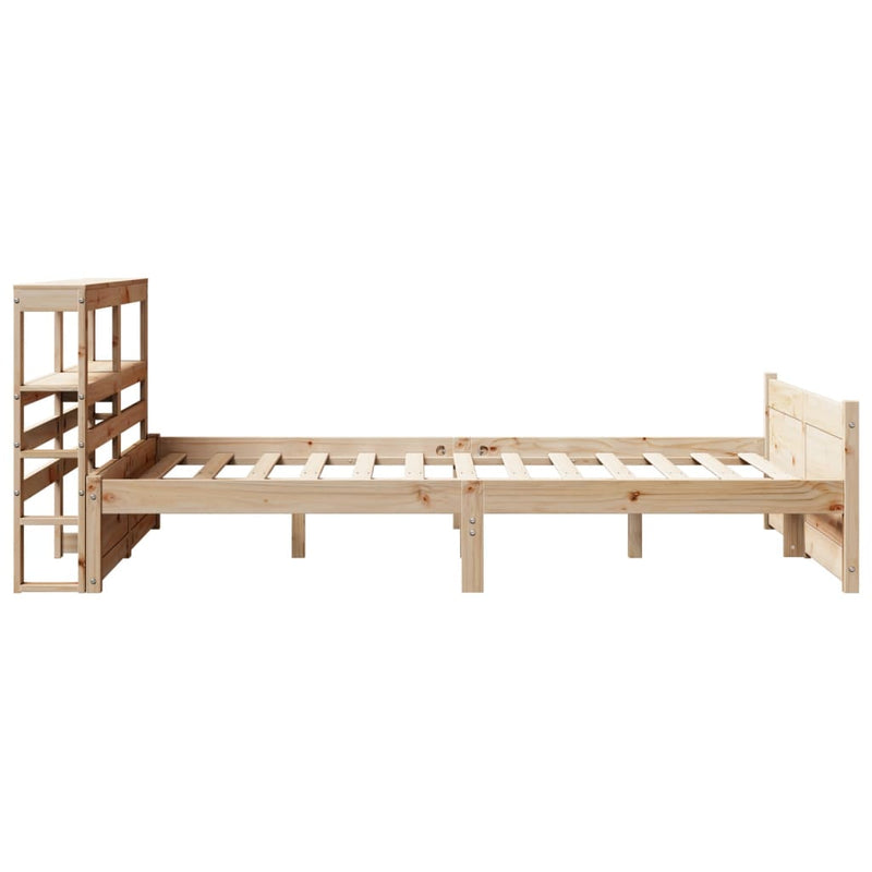 vidaXL tömör fenyőfa ágykeret fejtámlával 140 x 190 cm