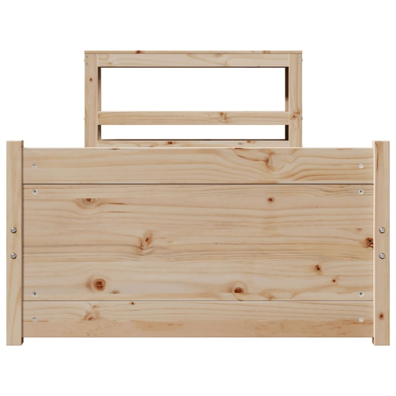 vidaXL tömör fenyőfa ágykeret fejtámlával 90 x 200 cm