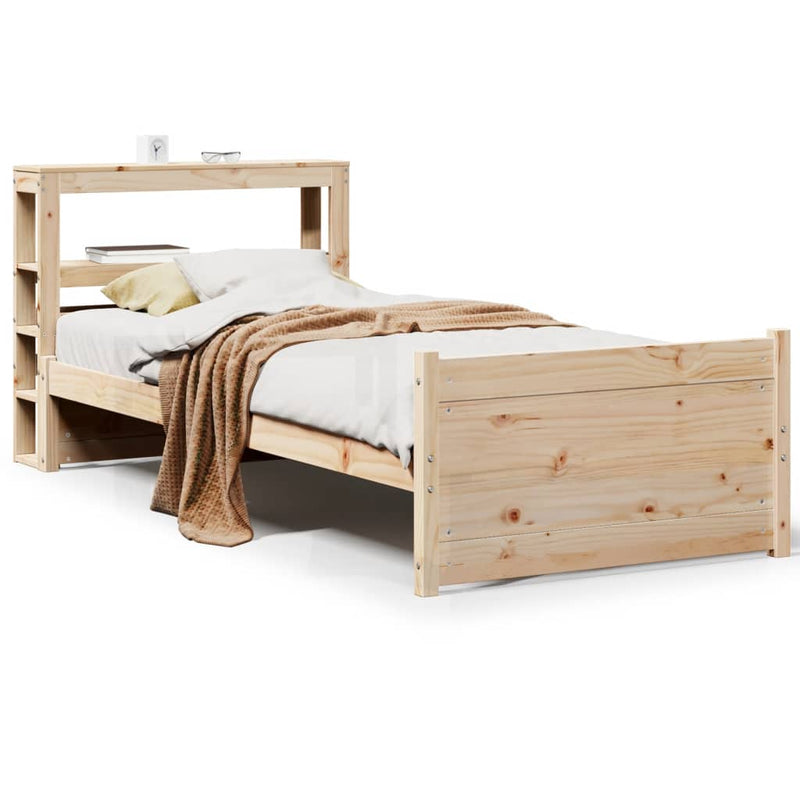 vidaXL tömör fenyőfa ágykeret fejtámlával 100 x 200 cm