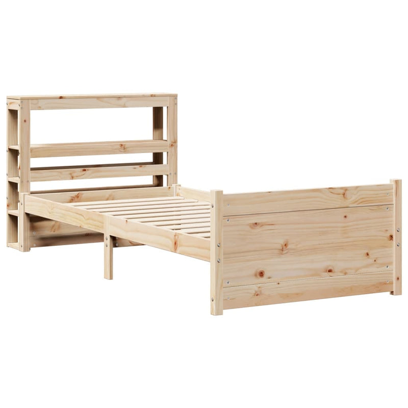 vidaXL tömör fenyőfa ágykeret fejtámlával 100 x 200 cm