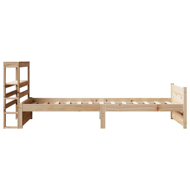 vidaXL tömör fenyőfa ágykeret fejtámlával 100 x 200 cm