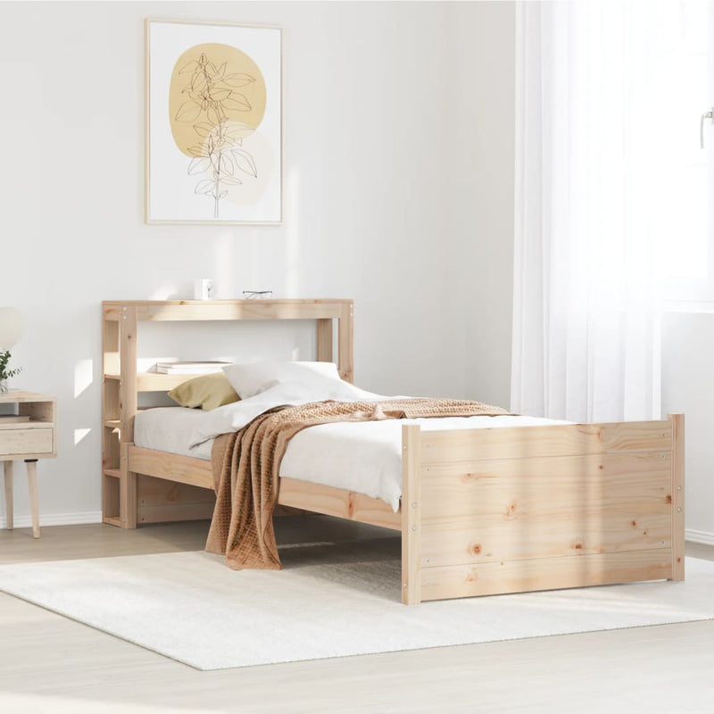 vidaXL tömör fenyőfa ágykeret fejtámlával 100 x 200 cm
