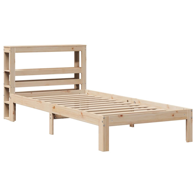 vidaXL tömör fenyőfa ágykeret fejtámlával 75 x 190 cm
