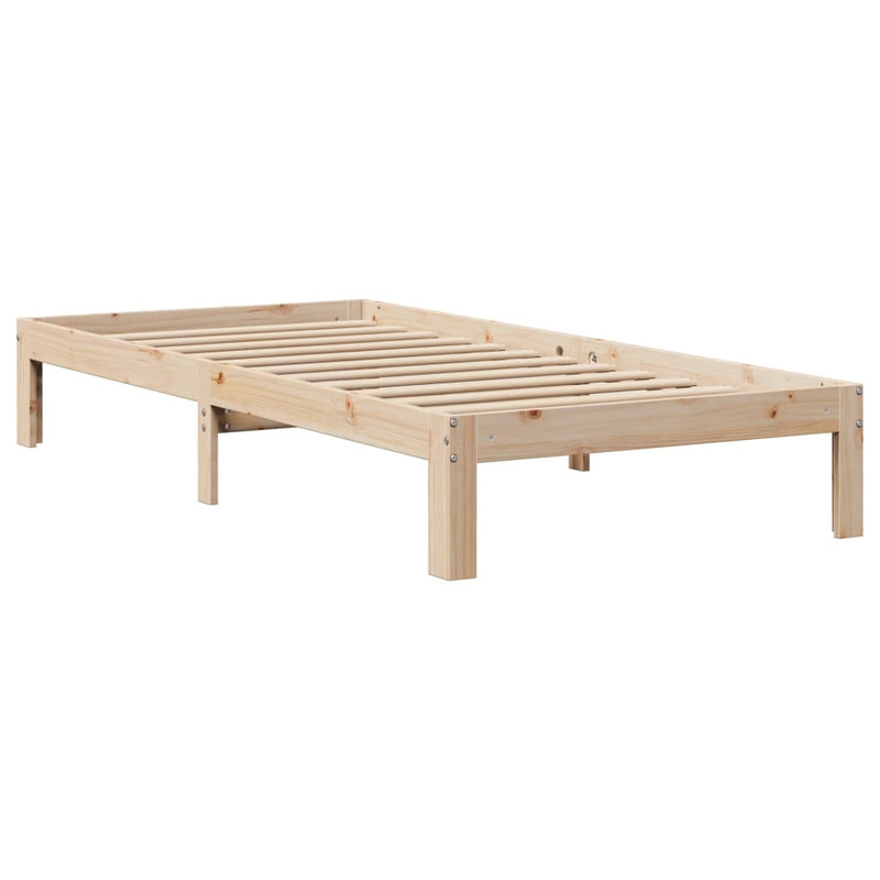 vidaXL tömör fenyőfa ágykeret fejtámlával 75 x 190 cm