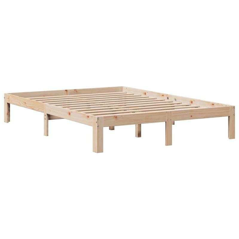 vidaXL tömör fenyőfa ágykeret fejtámlával 120 x 190 cm