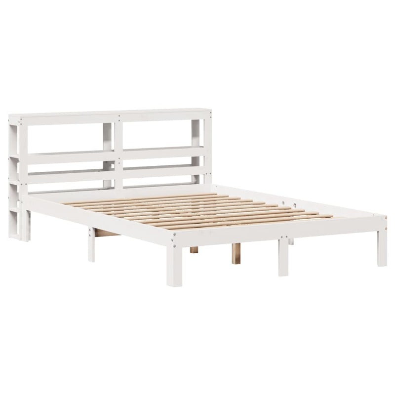 vidaXL fehér tömör fenyőfa ágykeret fejtámlával 120 x 190 cm