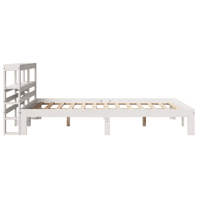 vidaXL fehér tömör fenyőfa ágykeret fejtámlával 120 x 190 cm