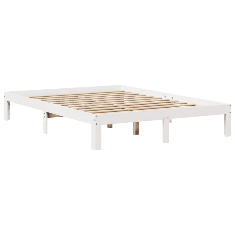 vidaXL fehér tömör fenyőfa ágykeret fejtámlával 120 x 190 cm