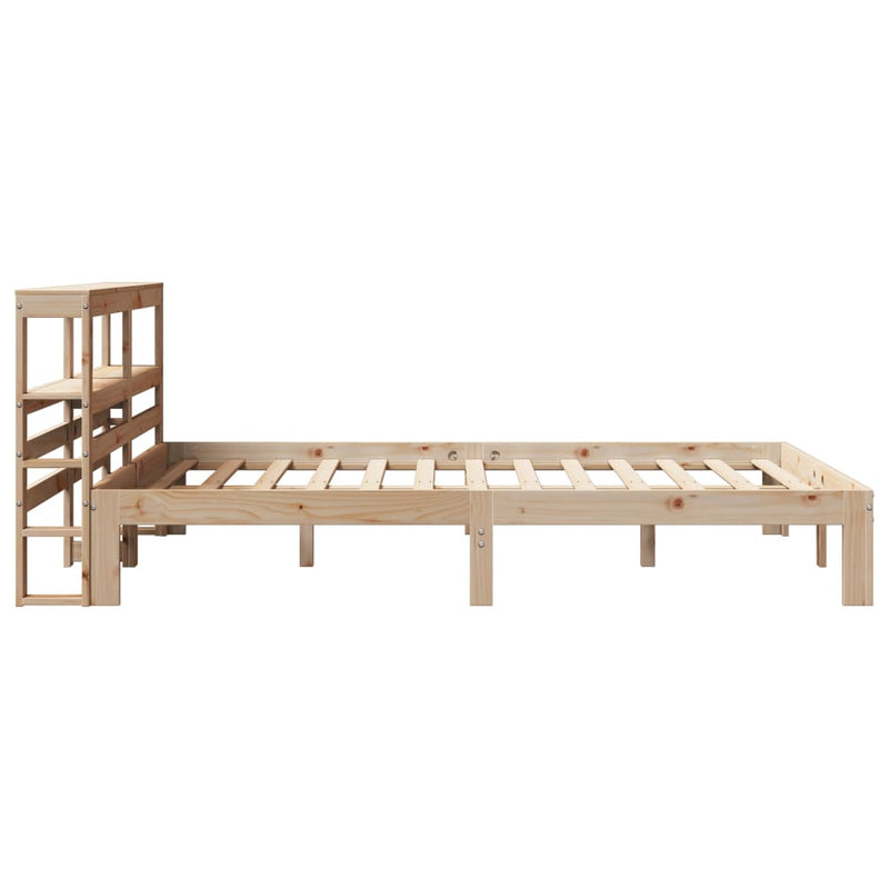 vidaXL tömör fenyőfa ágykeret fejtámlával 140 x 190 cm
