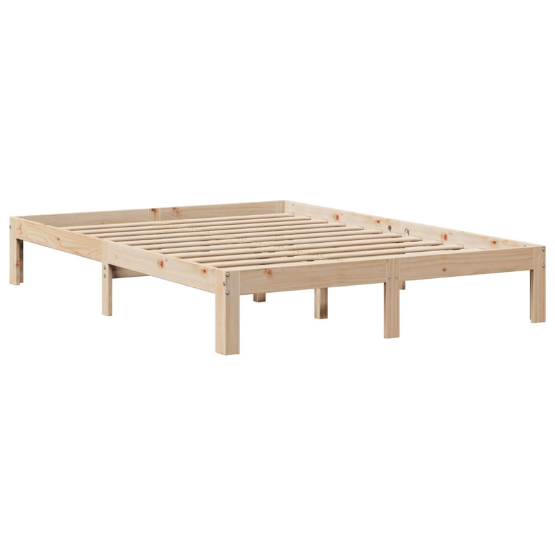 vidaXL tömör fenyőfa ágykeret fejtámlával 140 x 190 cm